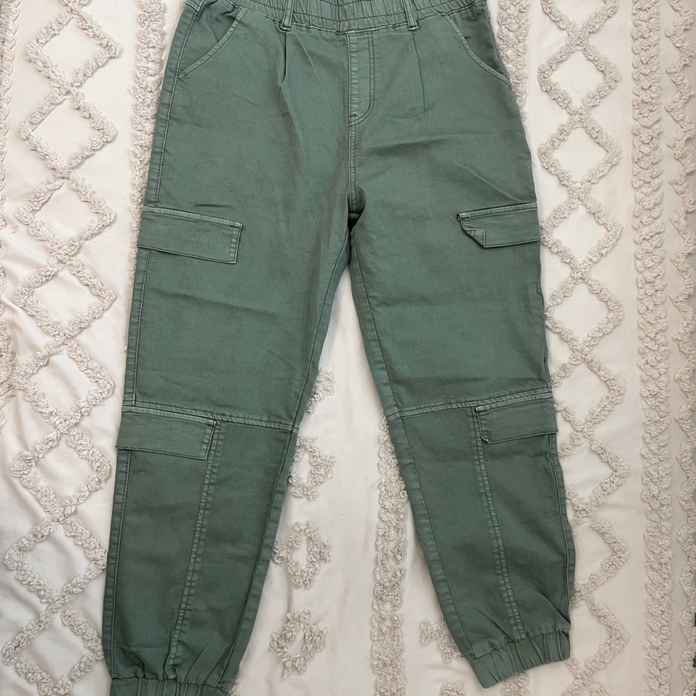Green Cargo Jogger Pants